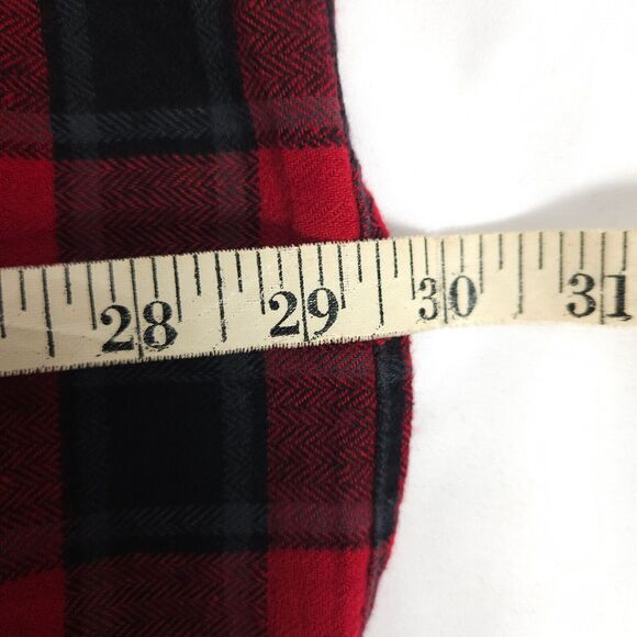 NWT Eddie Bauer Mens Medium Red Black Plaid Flannel Long Sleeve Button Up Shirt - Picture 7 of 7
